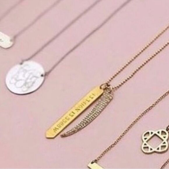 Stella & Dot Gold Plated 30” Chain Necklace and Pave Horn Charm - Picture 9 of 11